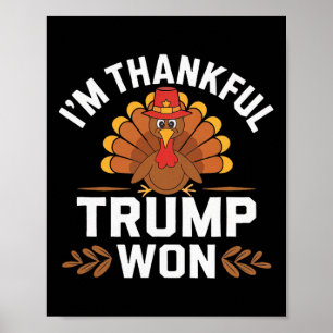 Poster Chemise de Thanksgiving Trump Je suis reconnaissan