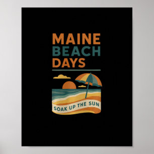 Poster Chemise des jours de plage dans le Maine Océan Cou