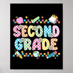 Poster Chemise Deuxième Année Vibes 2e Rétro Rentree Scol