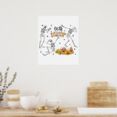 Poster Chemise d'Halloween rétro, Drôle crâne d'Halloween (Cuisine)