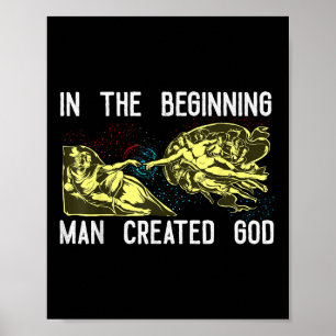 Poster Chemise Dieu Créé par l'Homme Chemises de Dieu Drô