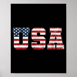 Poster Chemise Drapeau Américain Patriotique Usa Hommes F