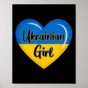 Poster Chemise drapeau ukrainien pour femmes fille ukrain