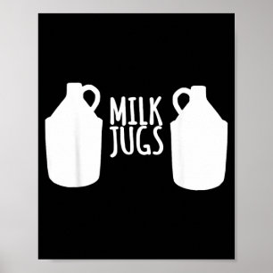Poster Chemise drôle d'allaitement - Soutien des pots de 
