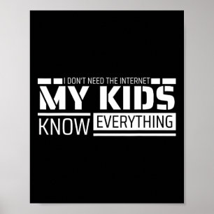 Poster Chemise drôle de papa de la part des enfants pour