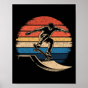 Poster Chemise drôle de skateboard vintage rétro