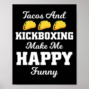 Poster Chemise drôle de tacos Tacos et kickboxing Sports