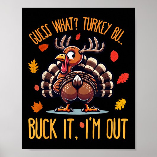 Poster Chemise drôle de Thanksgiving Devinez quel derrièr (Devant)