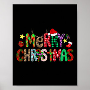Poster Chemise Drôle Lumières de Noël Chapeau de Père Noë