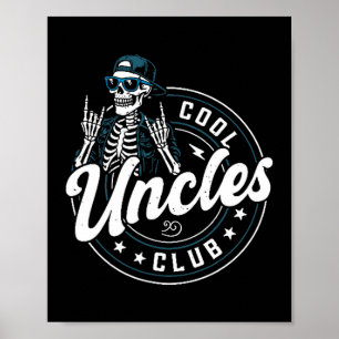 Poster Chemise du club des oncles cool squelette drôle on