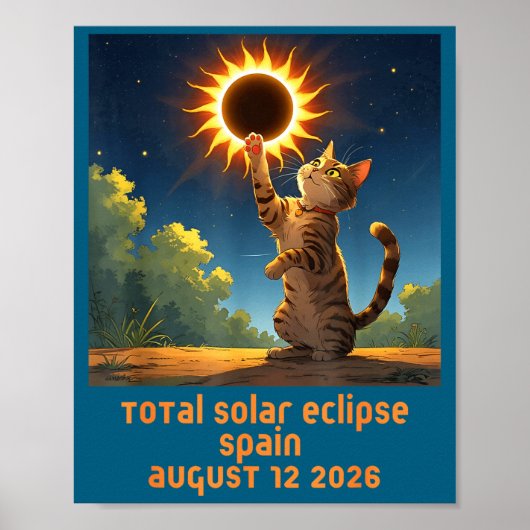 Poster Chemise Éclipse Totale de Soleil Chat Espagne (Devant)