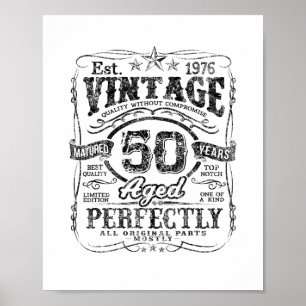 Poster Chemise Édition Limitée Vintage 1976 50 Ans 50t