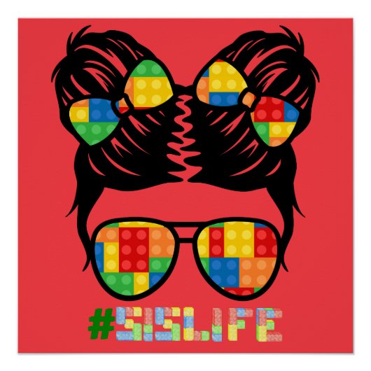 Poster Chemise en brique | Empreinte de léopard Messy Bun (Devant)