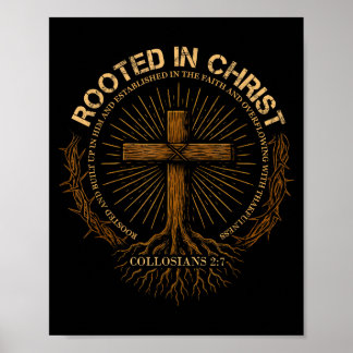 Poster Chemise Enracinée En Christ, Chemise Jésus, Croix 
