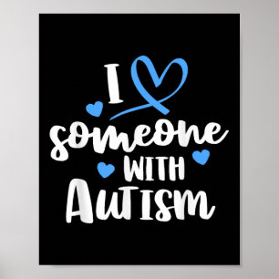 Poster Chemise Famille Autisme J'Aime Quelqu'Un Avec Auti