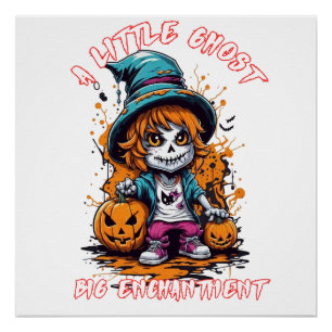 Poster Chemise Fantôme mignonne Halloween Tee Hallowe