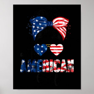 Poster Chemise Fille Tout Américaine Drapeau Usa 4 Juille