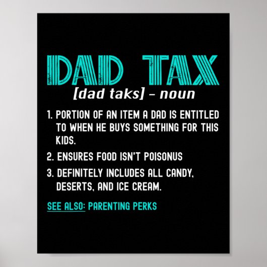 Poster Chemise fiscale Funny Papa Définition de l'impôt F (Devant)