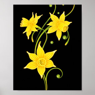 Poster Chemise Fleur de Jonquilles Floral Conception de P
