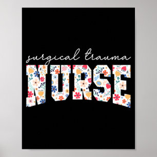 Poster Chemise Florale Infirmière De Trauma Chirurgical E