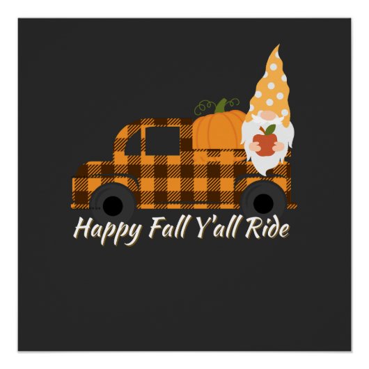 Poster Chemise Gnome Fall | Happy Fall Y'All Gnomes | Gno (Devant)