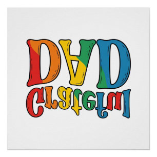 Poster Chemise Grateful Dad Vintage Rainbow Typography_1