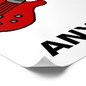 Poster Chemise guitare customisée pour garçons ou filles (Coin)