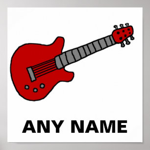 Poster Chemise guitare customisée pour garçons ou filles