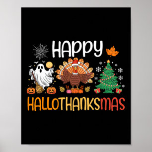 Poster Chemise Hallothanksmas Drôle Halloween Thanksgivin