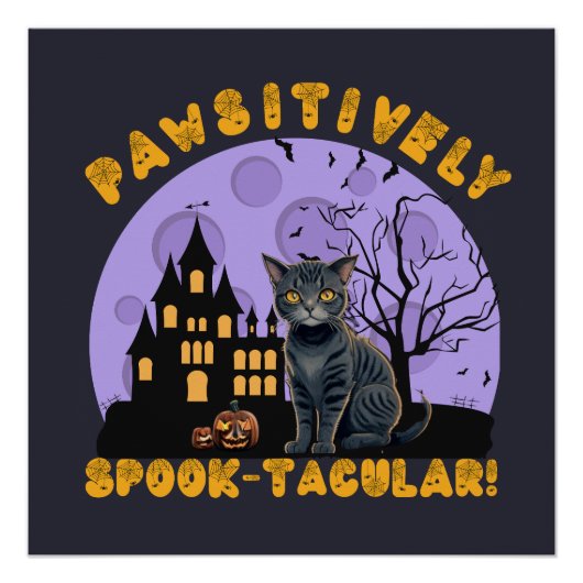 Poster Chemise Halloween | Chemise Chat Noir | Cadeau Amo (Devant)