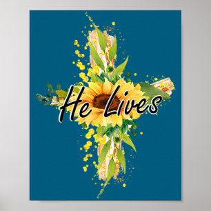 Poster Chemise Il Vit Pâques Religieux Chrétien