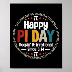 Poster Chemise Jour Pi Pour L'Enseignant Vintage 3.14 Chi
