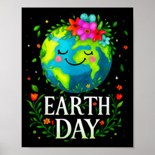 Poster Chemise Joyeuse Journée de la Terre Terre Mignonne