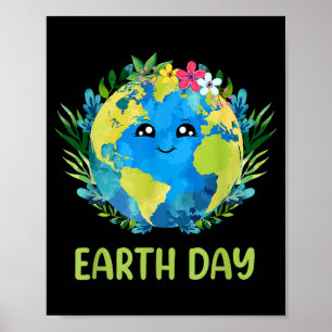 Poster Chemise Joyeuse Journée de la Terre Terre Mignonne