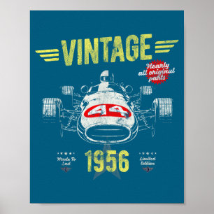 Poster Chemise Né 1956 70e Anniversaire Pères