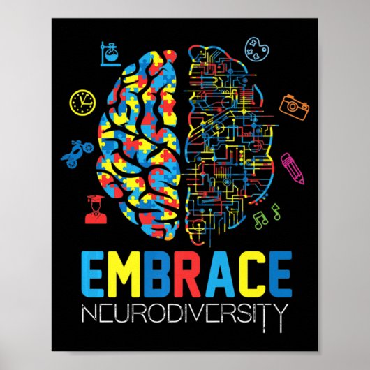 Poster Chemise Neurodiversity Embrasser la Sensibilisatio (Devant)