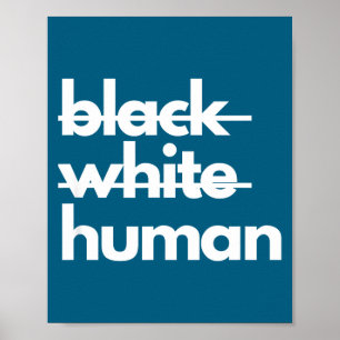 Poster Chemise Noir Blanc Injustice Raciale Humaine