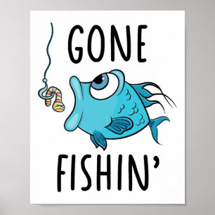 Poster Chemise Parti pour la pêche Filles Garçons Enfants