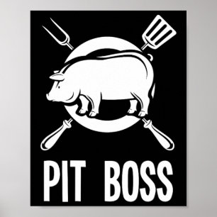 Poster Chemise Pot Boss Bbq Funny Pitmaster Pig Grilling