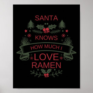 Poster Chemise pour amateurs de ramen de Noël pour les am