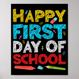 Poster Chemise Premier Jour D'école Garçon Fille Retour à