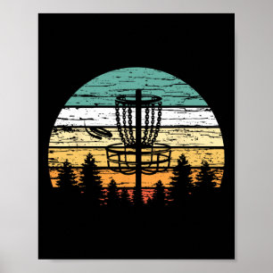 Poster Chemise Rétro de Disc Golf, Golf de Frisbee Vintag