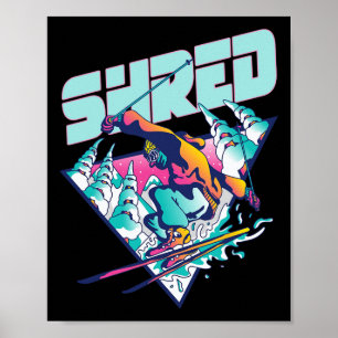 Poster Chemise Shred Vintage Ski Freestyle Costume Années