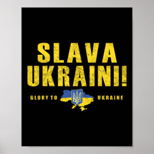 Poster Chemise Slava Ukraini Ukraine Tryzub Drapeau Gloir