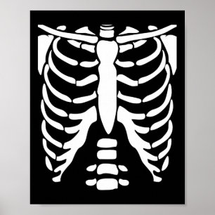 Poster Chemise squelette Halloween Costume Rib Cage Anato