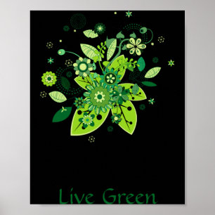 Poster Chemise T Arbre Abstrait Vert