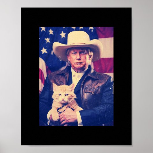Poster Chemise Trump Chat Drôle Cowboy Donald Trump Améri (Devant)