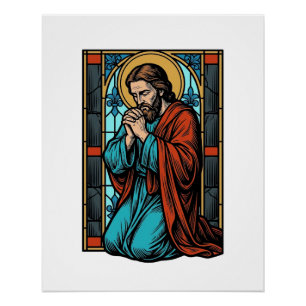 Poster Chemise vectorielle de figure religieuse priant vi