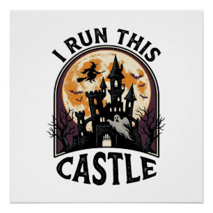Poster Chemise Vintage Château Ensorcelé Halloween Sorciè