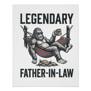 Poster Chemise Vintage Sasquatch Beau-Père Légendaire De